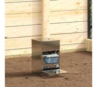 vidaXL Chicken Treadle Feeder Silver 25 x 42 x 40 cm Galvanised Steel