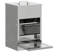 vidaXL Chicken Pedal Feeder, Silver, 25 x 42 x 40 cm, Galvanised Steel, Garden and Patio, Rectangular, Durable, Environmentally Friendly, Versatile Design, Easy Maintenance, Weather-Resistant