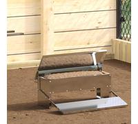 vidaXL Chicken Treadle Feeder Silver 48.5 x 39.5 x 19 cm