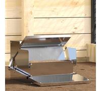 vidaXL Chicken Treadle Feeder Silver 50 x 40 x 29 cm Galvanised Steel