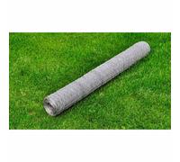 vidaXL Chicken Wire Fence Galvanised Steel 25x0.75 m Silver