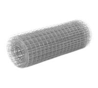 Grey PVC-Coated Galvanized Steel Chicken Wire Fence Mesh 25 x 0.5 m Roll Garden