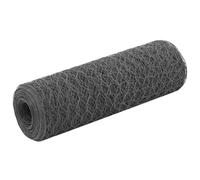 vidaXL Chicken Wire Fence Steel with PVC Coating 25x0.5 m Grey UK