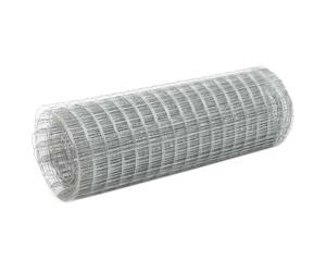 vidaXL Chicken Wire Fence Wire Mesh Roll Galvanised Steel 25x0.5 m Silver