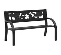 vidaXL Children Garden Bench 86 cm Steel Outdoor Terrace Lounge Seating Chair