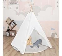 Children Teepee Tent with Bag Peach Skin White 120x120x150 cm