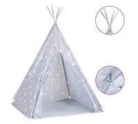vidaXL Children Teepee Tent with Bag Polyester Grey Kid Baby Piti Play House