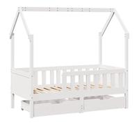 vidaXL Children's Bed Frame and Drawers 80 x 160 cm Solid Pine Wood, Children's Bed, Single Bed for Children, Children's House Bed