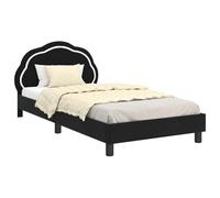 vidaXL Children's Bed Frame with Headboard Black 90 x 200 cm Velvet, Bedroom, Rectangular, Modern, Durable, Stylish Design with Ergonomic Features, Comfortable and Long-lasting Materials