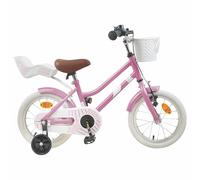vidaXL Children's Bicycle 14 Inch for 3-5 Years Old Light Pink, Classic Children's Bike, Steel Frame, Safe, for Children, Easy Cycling, Single Gear