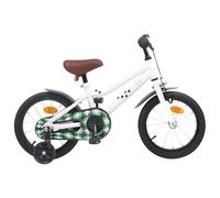 vidaXL Children's Bicycle 14 Inch for 3-5 Years Old White, Adjustable Handlebars, Classic Design, Comfortable Children's Bike, One Gear, for the City