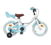 vidaXL Children's Bicycle 14 Inch for 3-5 Years Old White, Classic Children's Bike, Adjustable Handlebar, Sturdy Steel Frame, Ideal for Cycling Fun