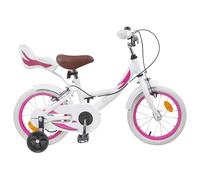 vidaXL Children's Bicycle 14 Inch for 3-5 Years White Classic Adjustable Handles Saddle Bicycles for Kids Outdoor Adventure