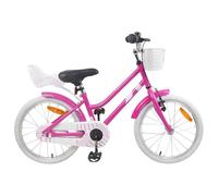 vidaXL Children's Bicycle 18 Inch for 5-7 Years Dark Pink, Classic Children's Bike, Steel Frame, Safe, for Children, Easy Cycling, Single Gear