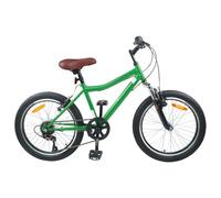 vidaXL Children's Bicycle 24 Inch 6-Speed for 8-12 Years Old Green, Adjustable Handles, Classic Children's Bike, Steel Frame Bicycle, Durable Youth, Bicycles for Children