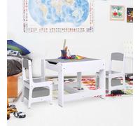 vidaXL Children's Table with 2 Chairs White MDF