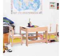 vidaXL Children's Table with 3 Chairs White MDF Kids Baby Furnitures Sets