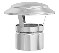 vidaXL Chimney Cover Diameter 11 cm Silver Stainless Steel 20 x 18 cm for Outdoors, Modern Fireplace Accessory, Polished Finish, Water and Heat Resistant, Lightweight, Can Be Assembled Easily by