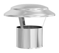 vidaXL Chimney Cover Diameter 13 cm Silver Stainless Steel 25 x 20 cm Polished Heat and Water Resistant Ideal for Outdoors, Suitable for Garden Fireplaces, Patios, Protecting