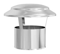 vidaXL Chimney Cover Diameter 15 cm Silver Stainless Steel - Accessory for Fireplace and Wood Stove, Waterproof, Heat Resistant, 25 x 25 x 20 cm, Easy to Assemble, Lightweight, Outdoor Use