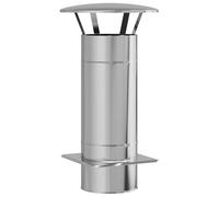 vidaXL Chimney Extension Ø 20 cm, Silver Stainless Steel, 35 x 65 cm, Polished Finish, Heat and Water Resistant, Lightweight Design for Outdoor Fireplaces and Wood Stoves, Accessories for Approx