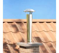 vidaXL Chimney Extension Silver 25 x 25 x 82 cm Stainless Steel