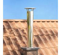 vidaXL Chimney Extension Silver 35 x 35 x 132 cm Stainless steel