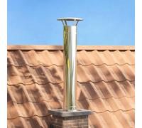 vidaXL Chimney Extension Silver 35 x 35 x 132 cm Stainless steel