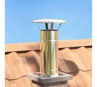 vidaXL Chimney Extension Silver 35 x 35 x 65 cm Stainless Steel