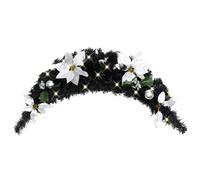 Christmas Arch Black & Silver PVC 90cm LED 20 Lights 160 Tips Outdoor AA