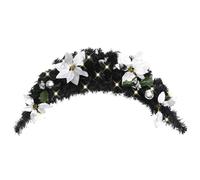 vidaXL Christmas Arch with LED Lights Black 90 cm PVC UK