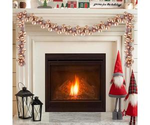 vidaXL Christmas Ball Garland Rose Gold 186 cm Polystyrene