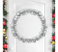 vidaXL Christmas Ball Garland White and Silver 186 cm Polystyrene, Living Room, Modern and Durable Lightweight Christmas Garland, Traditional Holiday Decor for Indoor Office and Hallway