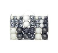 vidaXL Christmas Ball Set 100 Piece 3/4/6 cm White/Grey Tree Hanging Decor