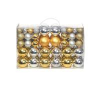 vidaXL Christmas Ball Set 100 Piece 6cm Silver/Gold Tree Ornaments Decoration