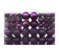 vidaXL Christmas Ball Set 100 Piece Indoor Outdoor Xmas Tree Decoration Holiday Ornament Hanging Bauble Set Decor Seasonal Unit Purple
