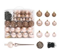 vidaXL Christmas Ball Set 120 Piece with Peak&300 LEDs Rose Gold Ornament