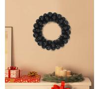 vidaXL Christmas Ball Wreathes 2 pcs Black 33 x 33 x 7 cm Polystyrene
