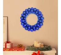 vidaXL Christmas Ball Wreathes 2 pcs Blue 33 x 33 x 7 cm Polystyrene