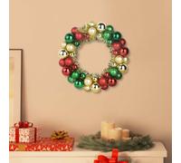 vidaXL Christmas Ball Wreathes 2 pcs Multicolour 33 x 33 x 7 cm