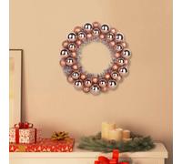 vidaXL Christmas Ball Wreathes 2 pcs Rose Gold 33 x 33 x 7 cm