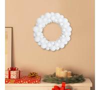 vidaXL Christmas Ball Wreathes 2 pcs White 33 x 33 x 7 cm Polystyrene