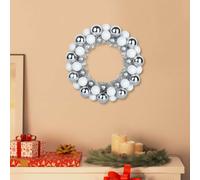 vidaXL Christmas Ball Wreathes 2 pcs White and Silver 33 x 33 x 7 cm