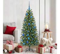 vidaXL Christmas Bauble Set with 150 LEDs 61 pcs Blue Plastic