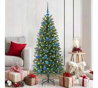 vidaXL Christmas Bauble Set with 150 LEDs 61 pcs Blue Plastic, Blue