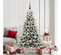 vidaXL Christmas Bauble Set with 300 LEDs 120 pcs Black Plastic