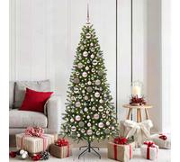 vidaXL Christmas Bauble Set with 300 LEDs 120 pcs Pink Plastic