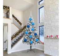 vidaXL Christmas Bauble Set XXL 3 pcs Blue Plastic