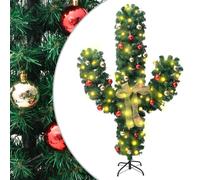 vidaXL Christmas Cactus with Stand and LED Green 180 cm PVC Artificial Cactus