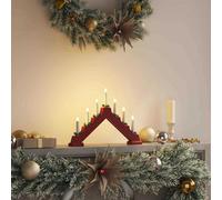 Vidaxl Christmas Candle Bridge Red 39.5 X 5 X 29 Cm Solid Pine Wood